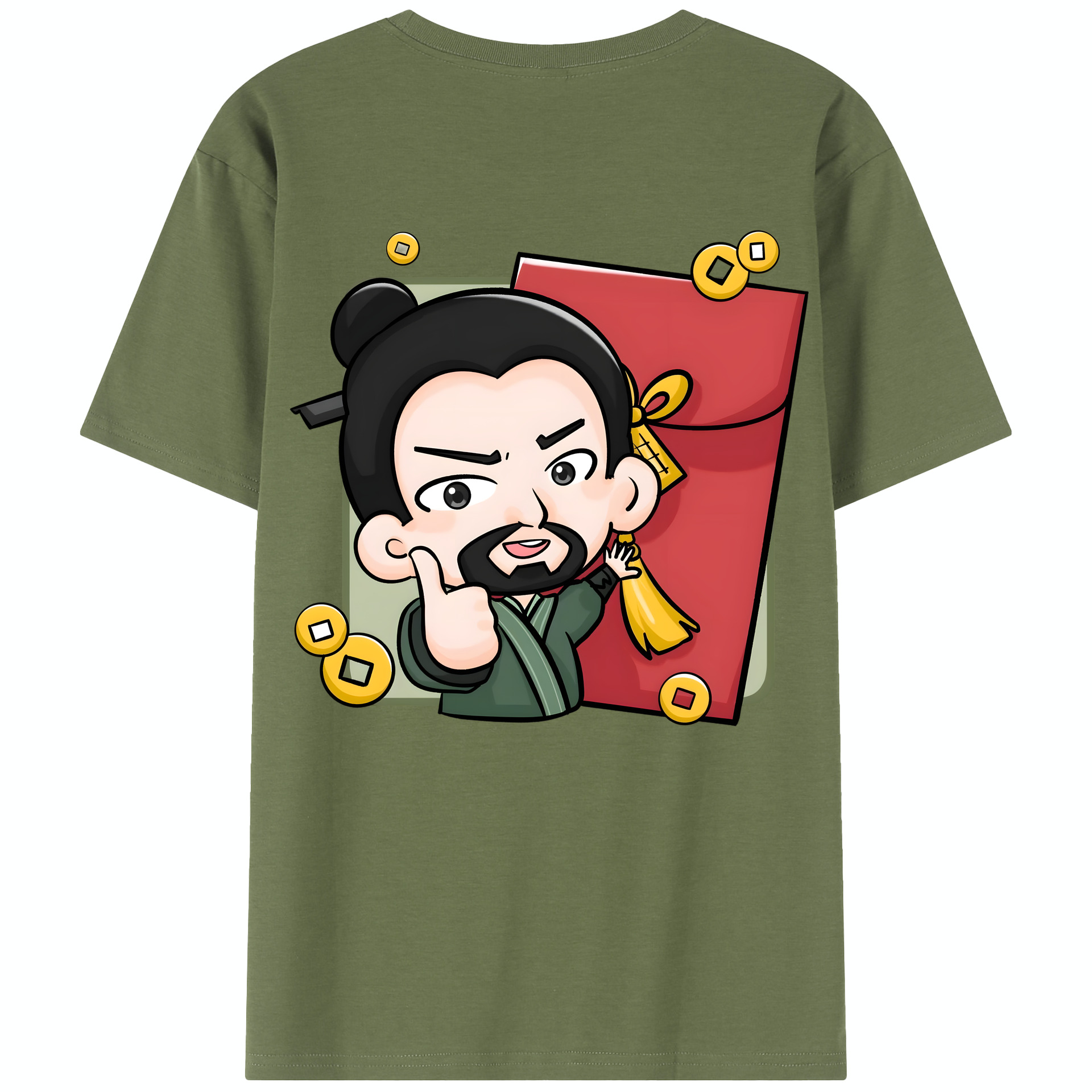 （画像用） Ne Zha 2 ナタ 魔童の大暴れ 綿100％半袖Tシャツ（背面プリント）